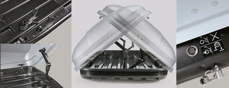 Cutie portbagaj auto FARAD MARLIN 9531N/7, gri, 680 litri, 210 x 100 x 42, deschidere dubla