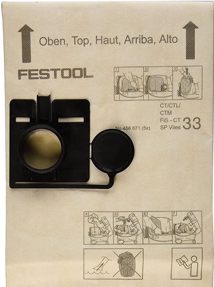 Sac aspirator FESTOOL FIS-CT33 SP VLIES/5X 202625FEST, rezistent la rupere, pentru aspiratorul Festool CT33