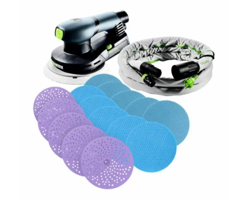 Kit pentru polish FESTOOL V3 52057FEST, masina de slefuit Festool ETS EC 150/3, furtun aspiratie 5 m, discuri slefuire ST-STF D150/MJ2-M8-SW