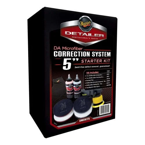Kit polish MEGUIARS DA Microfiber Correction System DMCKIT5MG, pad abraziv 140 mm, pad microfibre 140 mm, pasta abraziva, pasta finish