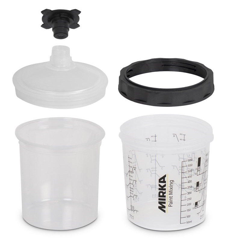 Set 50 de cupe pentru vopsea MIRKA 9190170650MRK, 650 ml, capac filler 125 microni