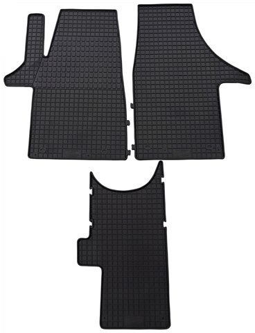 Set 3 covorase auto cauciuc PETEX 68510PX, montare fata, pentru Volkswagen T5/T6, 2 locuri