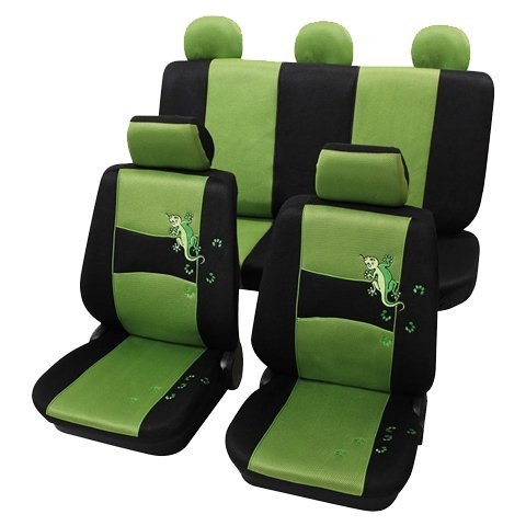 Set complet huse scaune auto PETEX Gecko 24874813PX, verde, montare fata-spate, universale