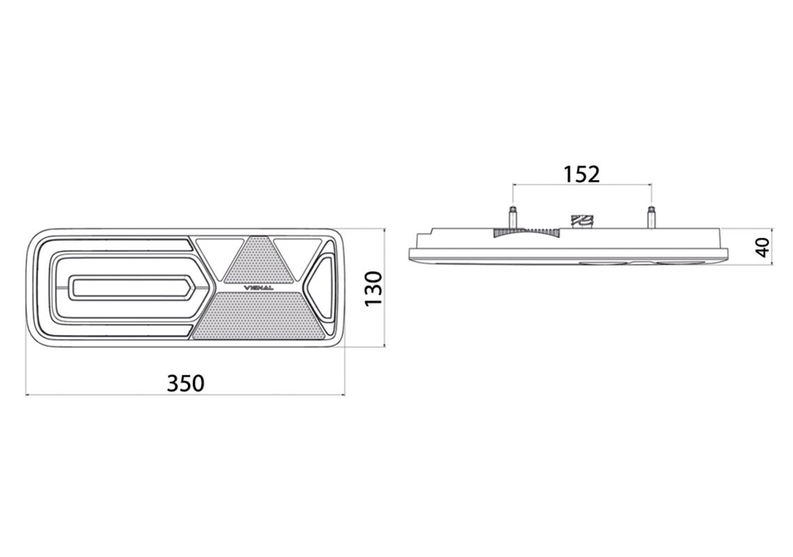 Lampa dreapta spate LED VIGNAL LC12 161010VIG, 24 V, conector spate AMP 1.5 - 7 pini, multifunctionala