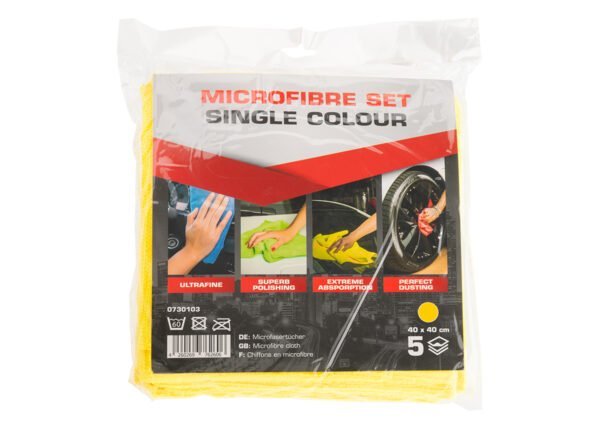 Set 5 lavete galbene SERWO 0730102SRW, microfibra, 310 gsm, 40 x 40 cm