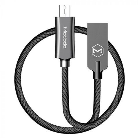Cablu telefon MCDODO Knight 6921002644020AE, microUSB, negru, lungime 1.5 metri, impletitura nylon