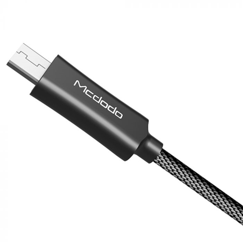 Cablu telefon MCDODO Knight 6921002644020AE, microUSB, negru, lungime 1.5 metri, impletitura nylon