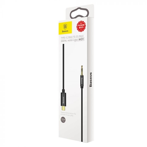 Cablu telefon BASEUS Yiven 6953156262553AE, USB Type-C la Jack 3.5 mm, negru, lungime 1.2 metri