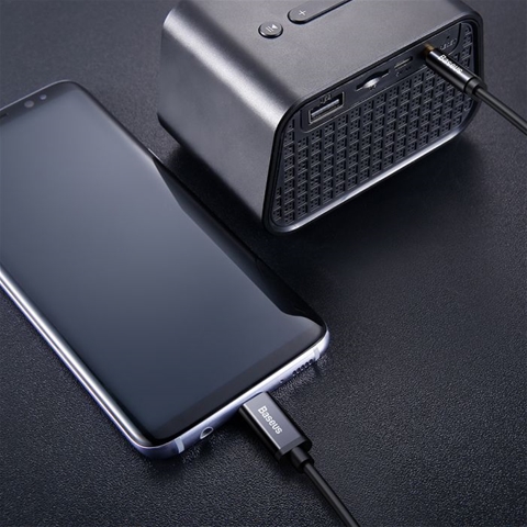 Cablu telefon BASEUS Yiven 6953156262553AE, USB Type-C la Jack 3.5 mm, negru, lungime 1.2 metri
