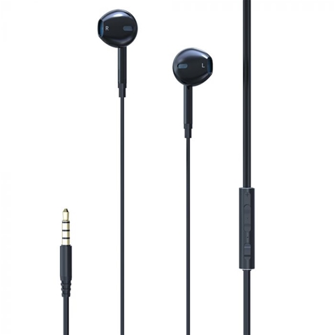 Casti audio stereo LEMONTTI Ripple 6420628053068AE, jack 3.5 mm, negru, handsfree - telecomanda, microfon
