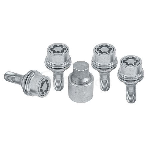 Set suruburi antifurt roti SICUSTAR VNPC36, M12 x 1.25 x 36, hexagon, cheie 17, otel zincat