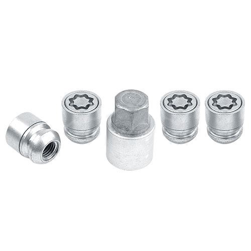 Set suruburi antifurt roti SICUSTAR EN115H, M12 x 1.50 x 26,5, R12, hexagon, cheie 19, otel zincat, pentru Honda