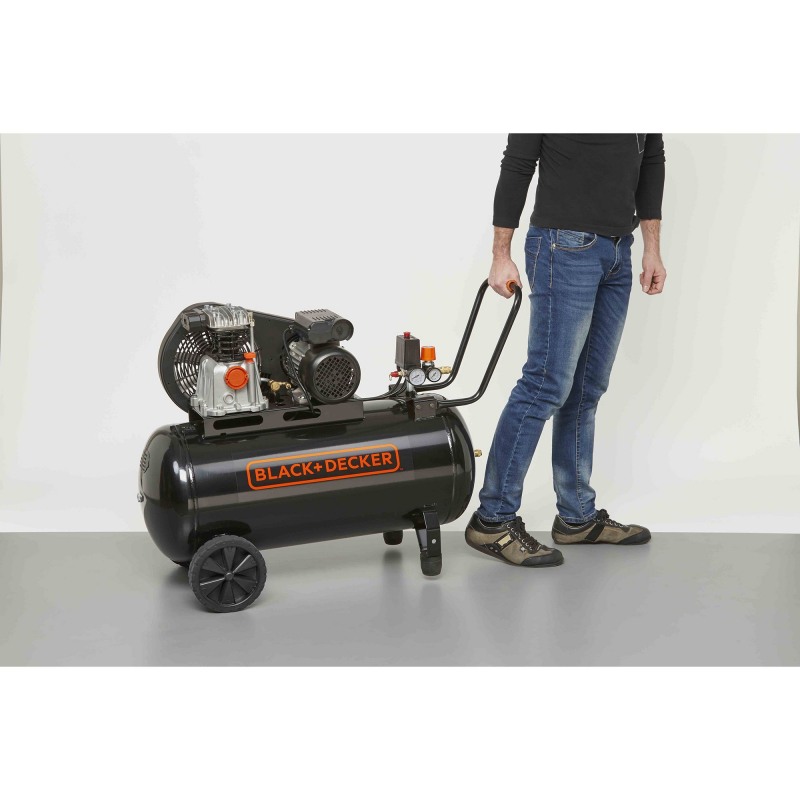 Compresor cu ulei BLACK & DECKER BD 220/100-2M, rezervor 100 litri, 2000 W, 2 CP, 220 l/min, 10 bar